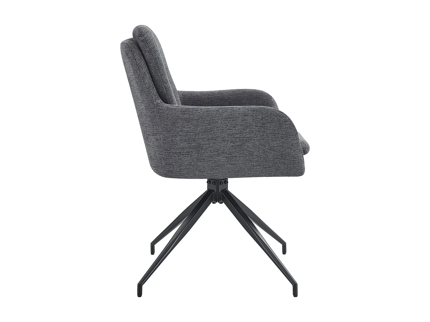 Lot de 2  chaise salle à manger - Tissu - Gris foncé - Pickett