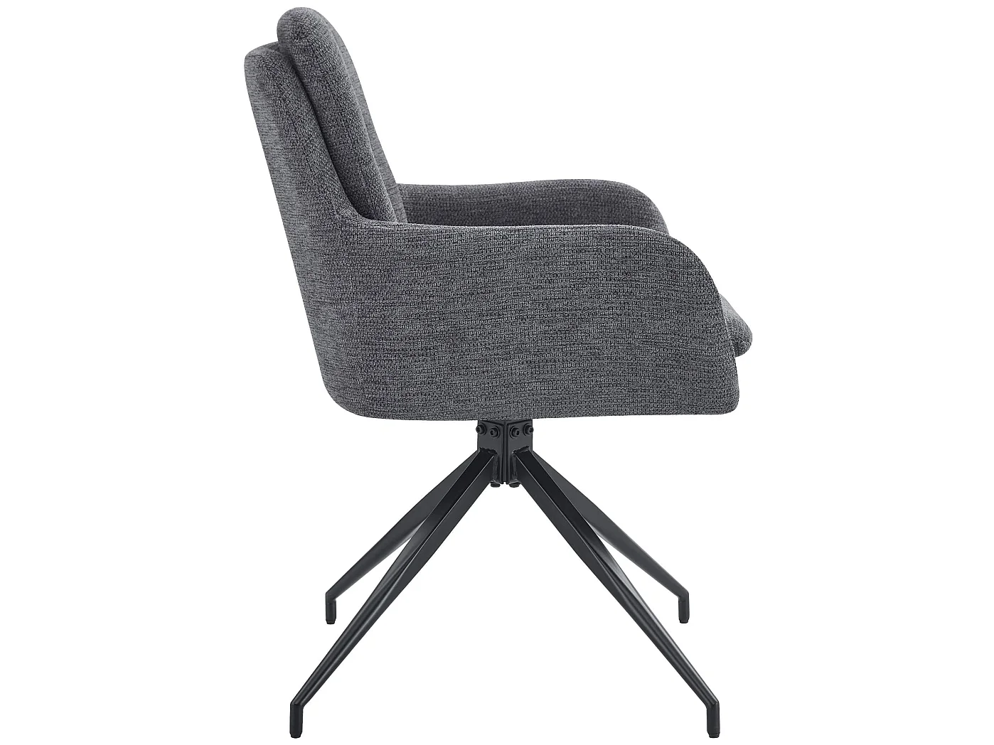 Lot de 2  chaise salle à manger - Tissu - Gris foncé - Pickett