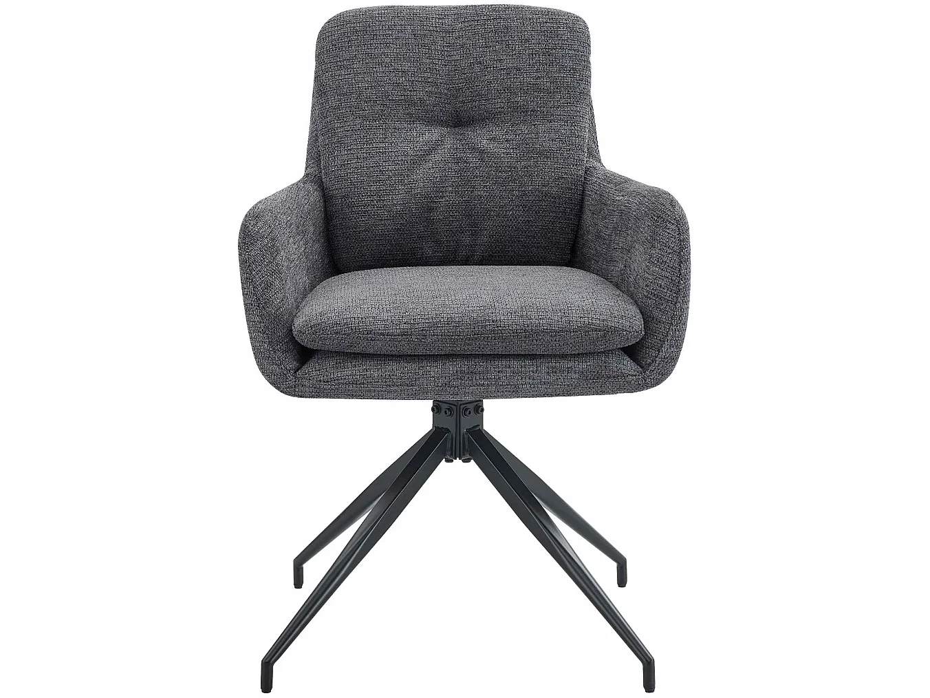 Lot de 2  chaise salle à manger - Tissu - Gris foncé - Pickett