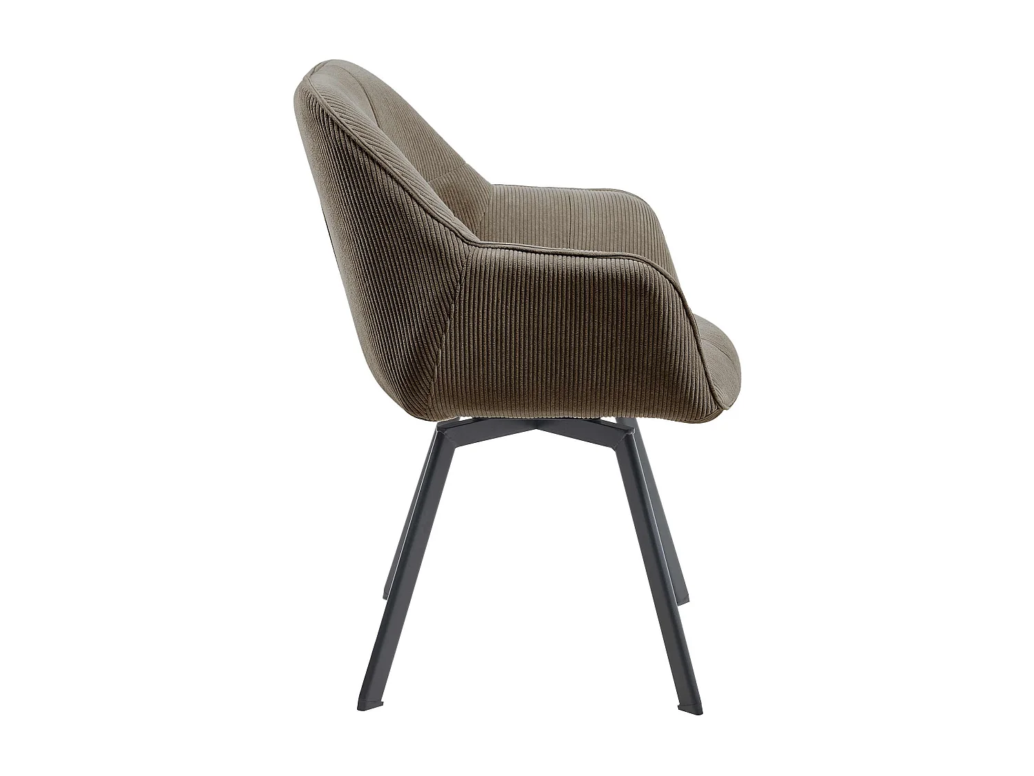 Lot de 2  chaises avec accoudoirs - Cordon - Marron - Jordi