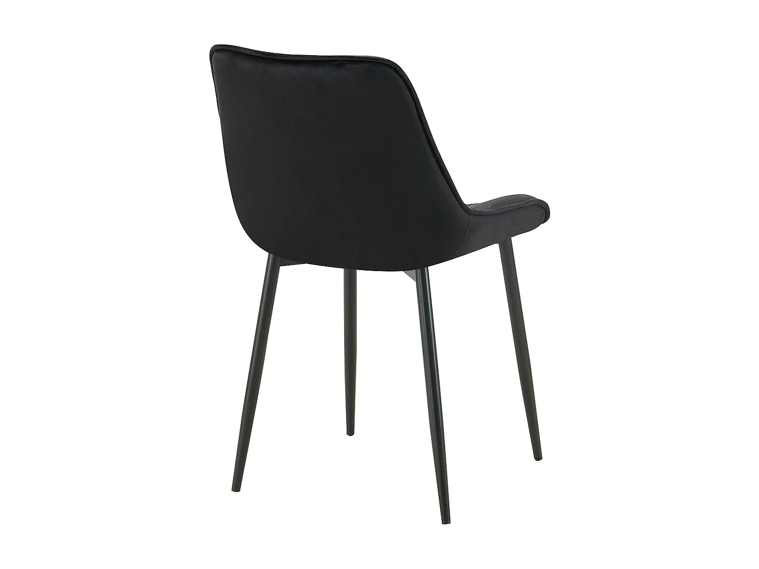 Lot de 2  chaise salle à manger - Velours - Noir - Wallace