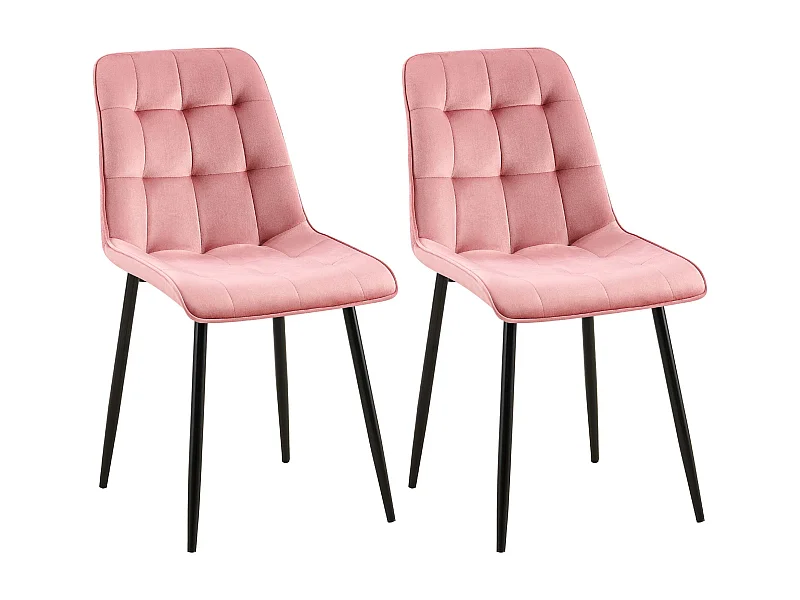 Lot de 2  chaise salle à manger - Velours - Rose - Gifford