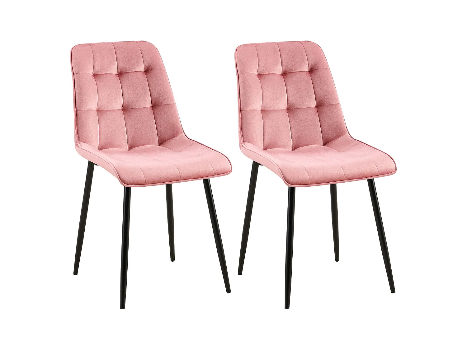 Lot de 2  chaise salle à manger - Velours - Rose - Gifford