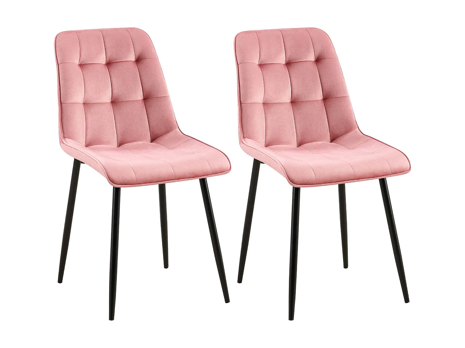 Lot de 2  chaise salle à manger - Velours - Rose - Gifford