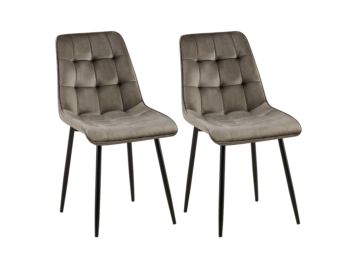 Lot de 2  chaise salle à manger - Velours - Anthracite - Gifford