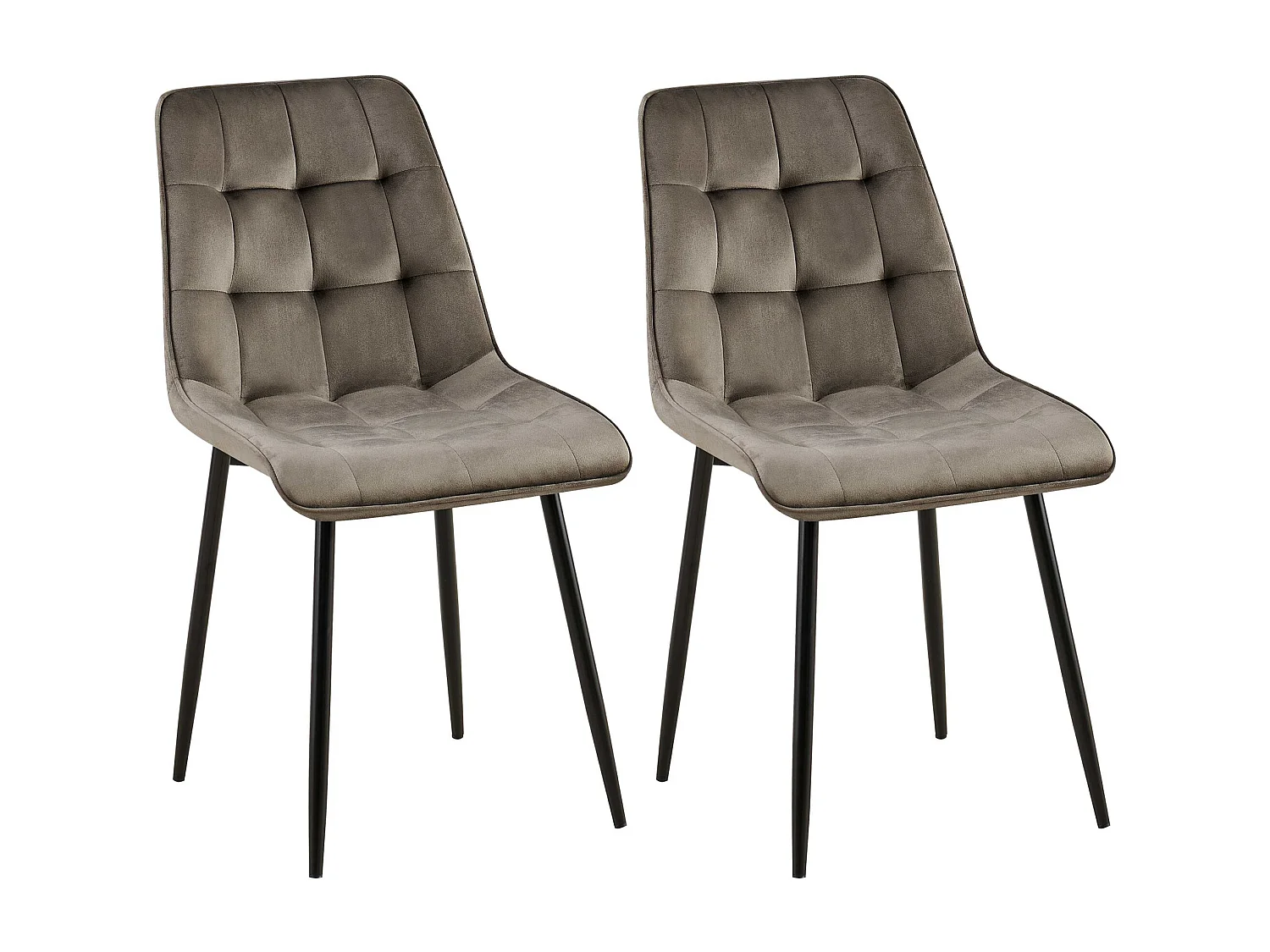 Lot de 2  chaise salle à manger - Velours - Anthracite - Gifford