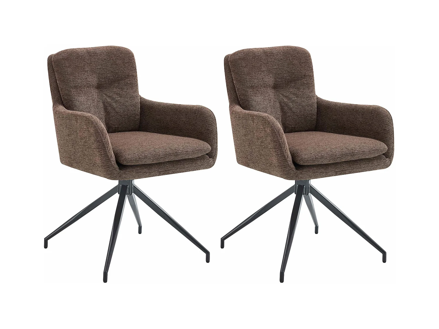 Lot de 2  chaise salle à manger - Tissu - Marron - Pickett