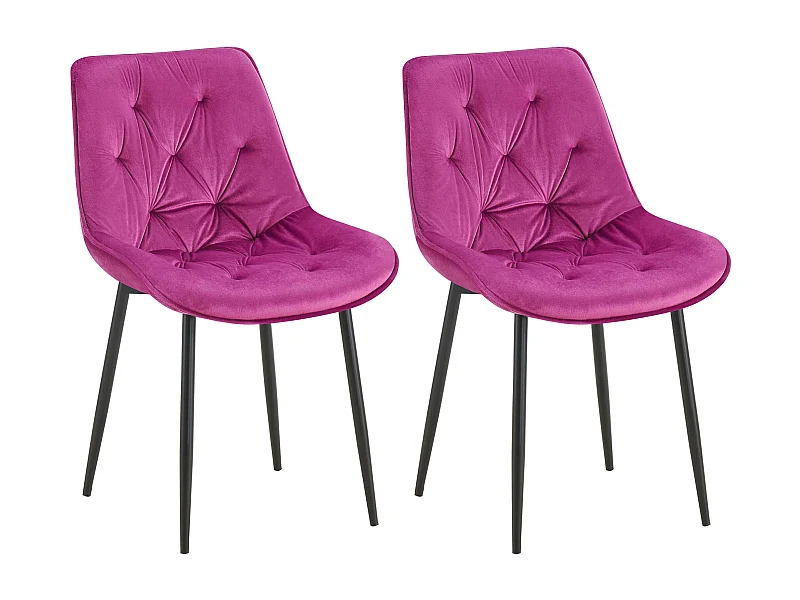 Lot de 2  chaise salle à manger - Velours - Violet - Wallace