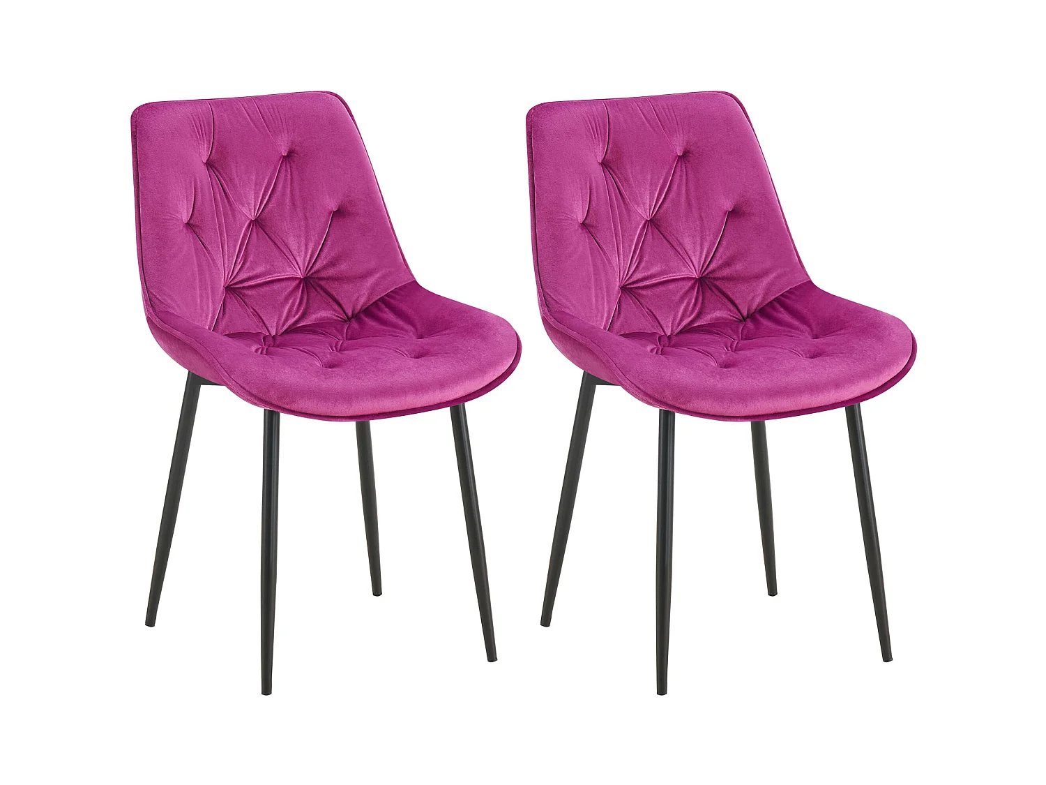 Lot de 2  chaise salle à manger - Velours - Violet - Wallace
