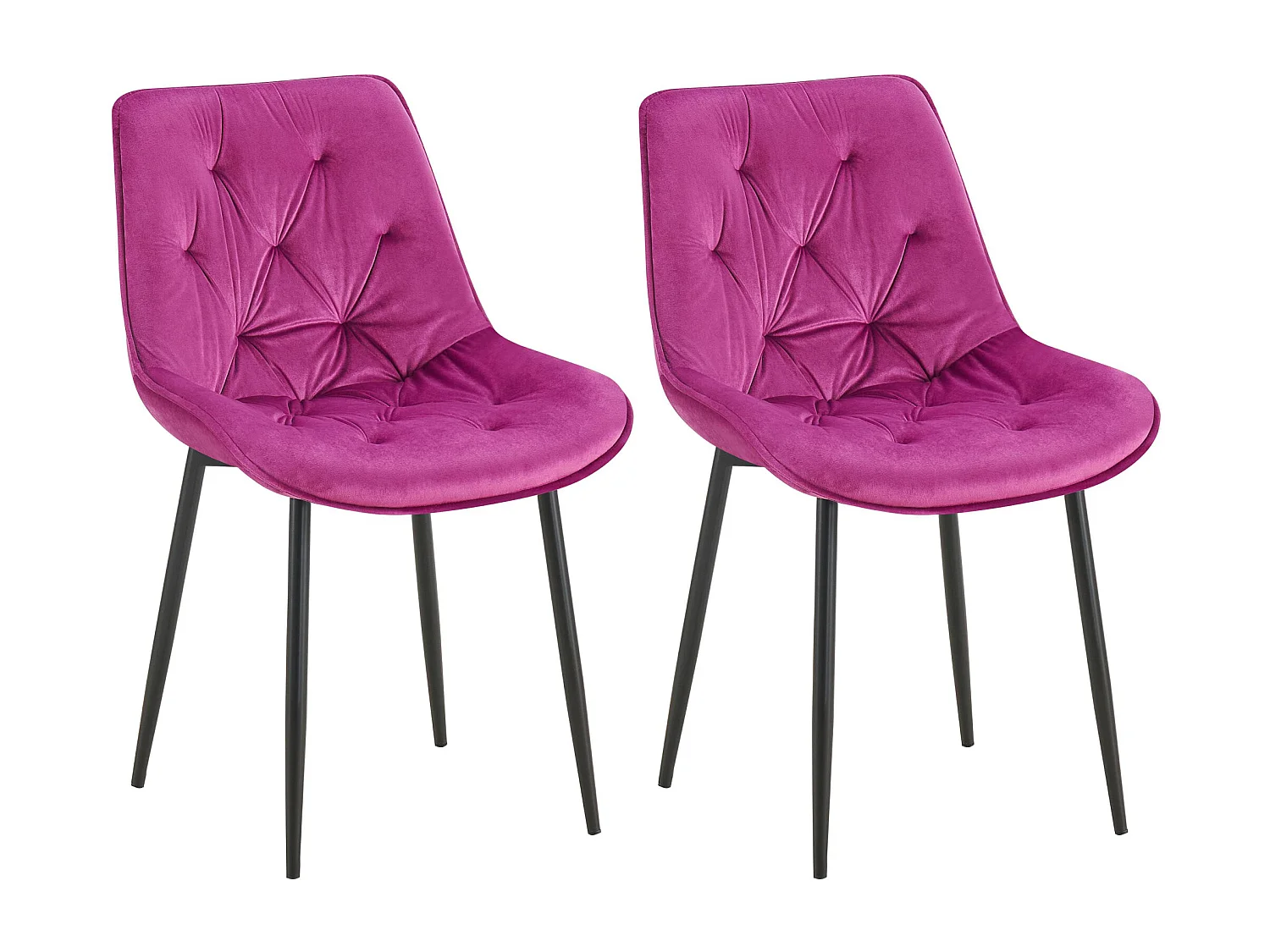 Lot de 2  chaise salle à manger - Velours - Violet - Wallace