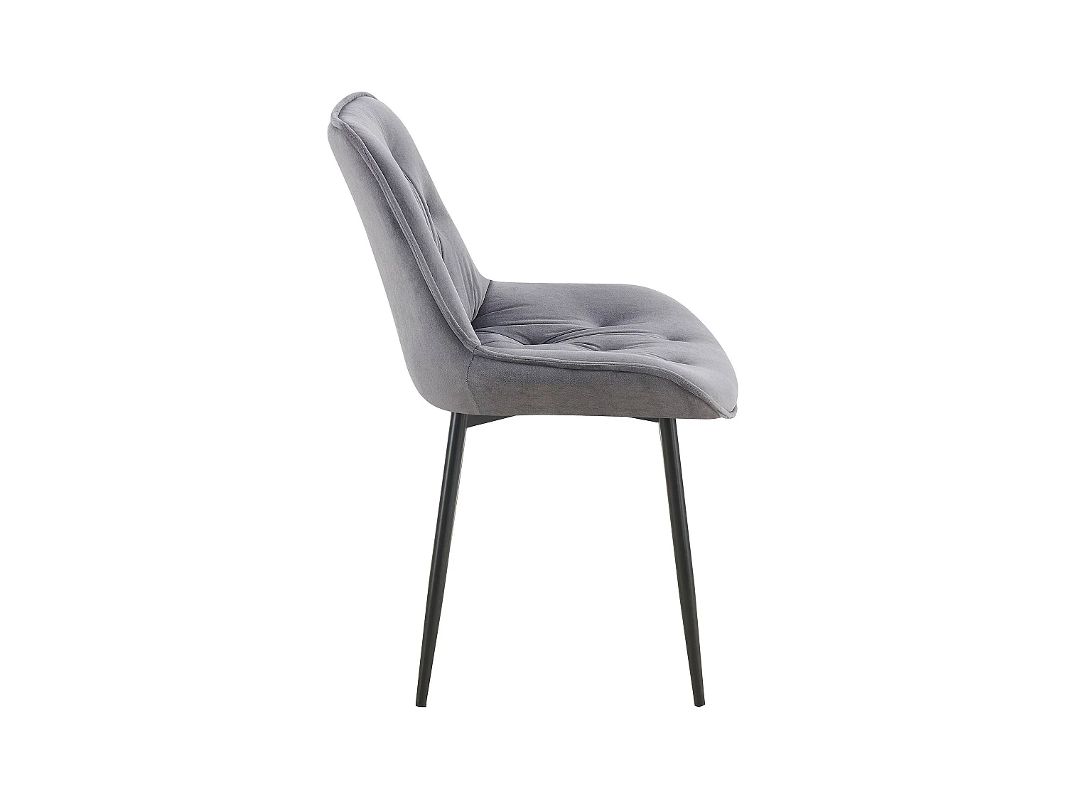 Lot de 2  chaise salle à manger - Velours - Gris foncé - Wallace