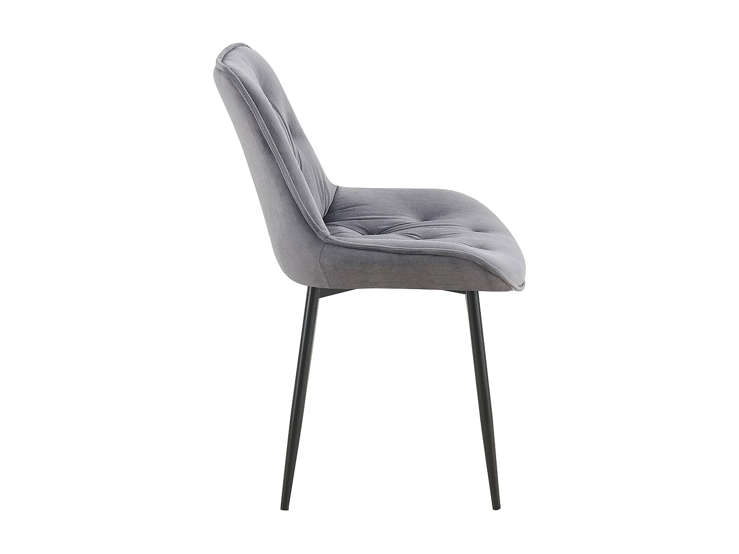 Lot de 2  chaise salle à manger - Velours - Gris foncé - Wallace