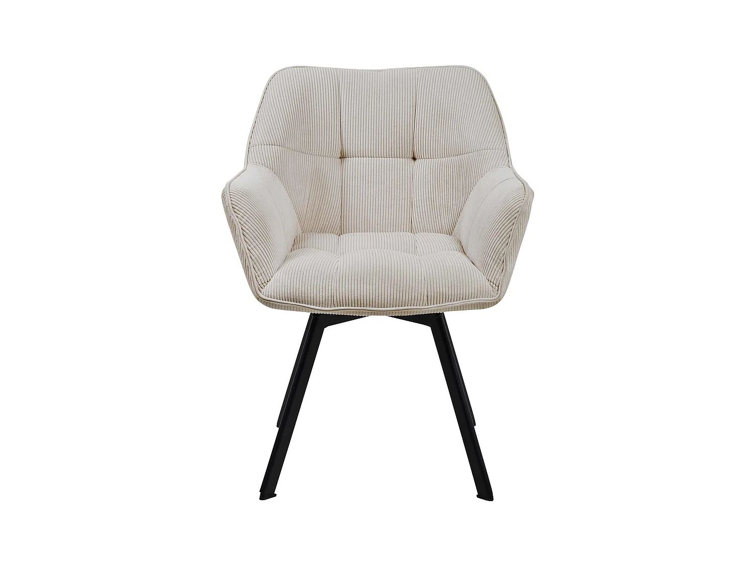 Lot de 2  chaises avec accoudoirs - Cordon - Crème - Jordi