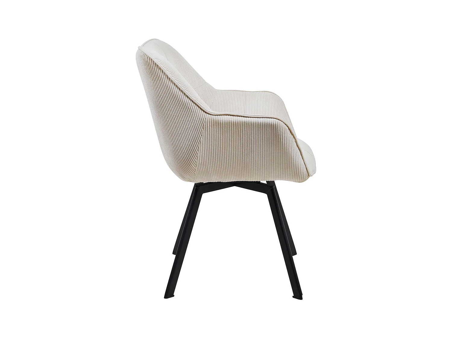 Lot de 2  chaises avec accoudoirs - Cordon - Crème - Jordi