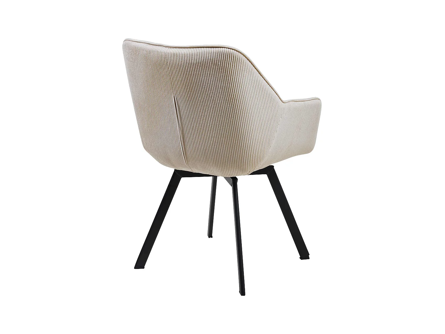 Lot de 2  chaises avec accoudoirs - Cordon - Crème - Jordi