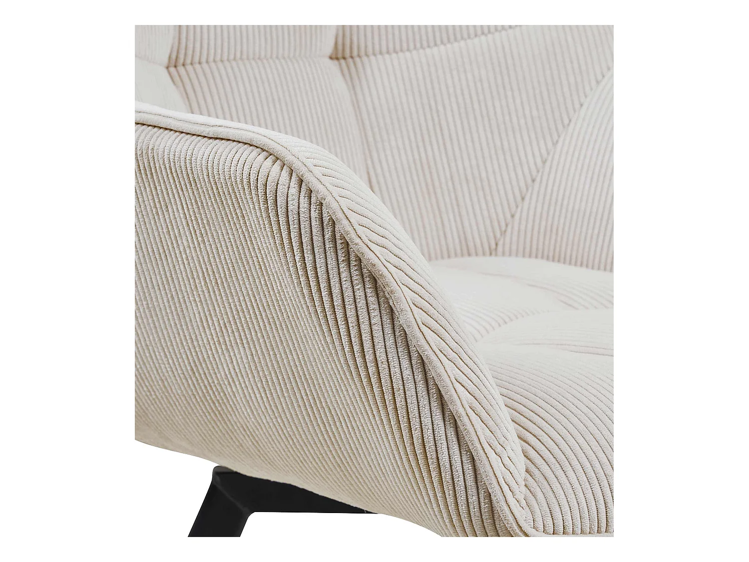 Lot de 2  chaises avec accoudoirs - Cordon - Crème - Jordi