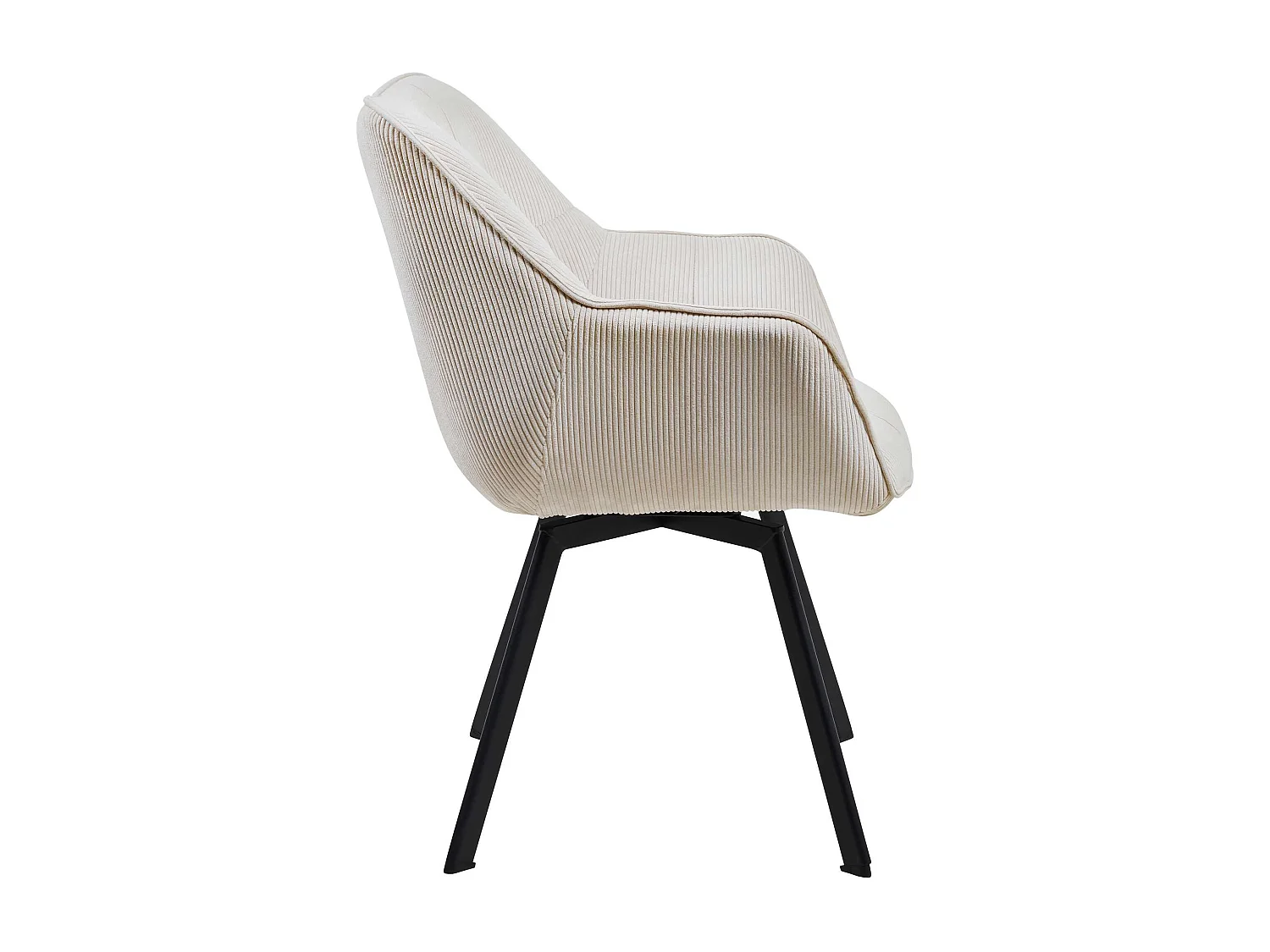 Lot de 2  chaises avec accoudoirs - Cordon - Crème - Jordi