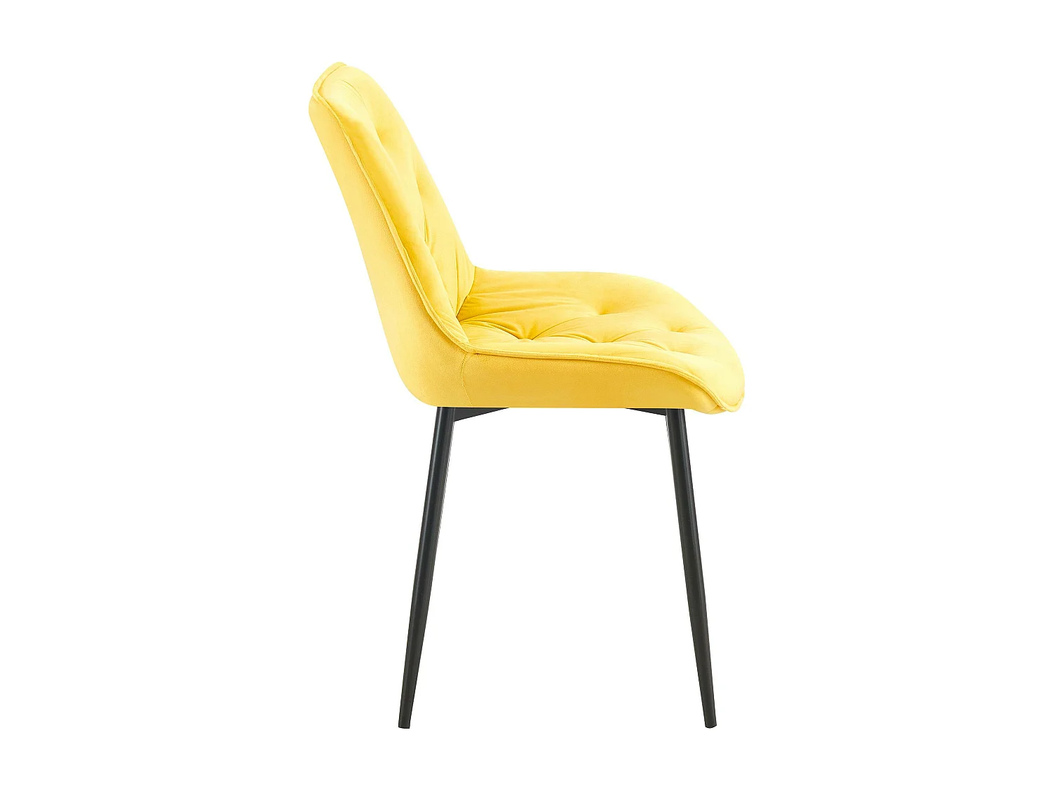 Lot de 2  chaise salle à manger - Velours - Jaune - Wallace