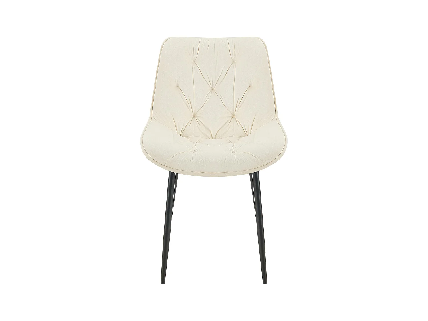 Lot de 2  chaise salle à manger - Velours - Crème - Wallace