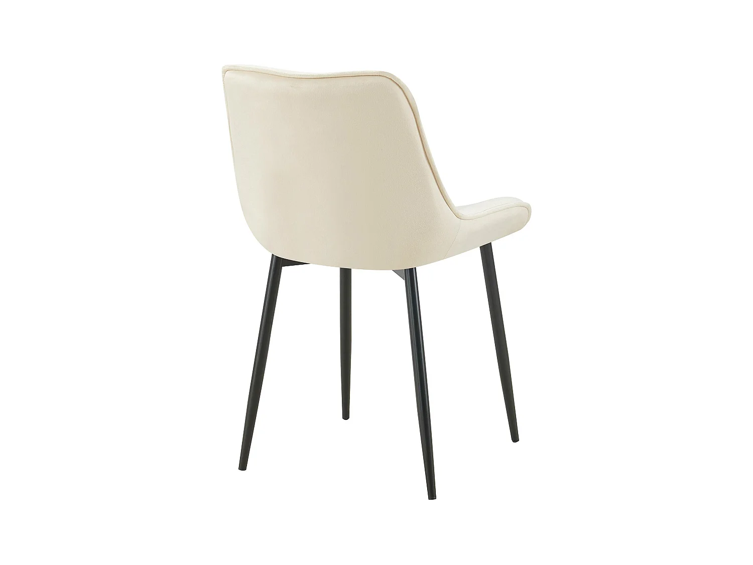 Lot de 2  chaise salle à manger - Velours - Crème - Wallace