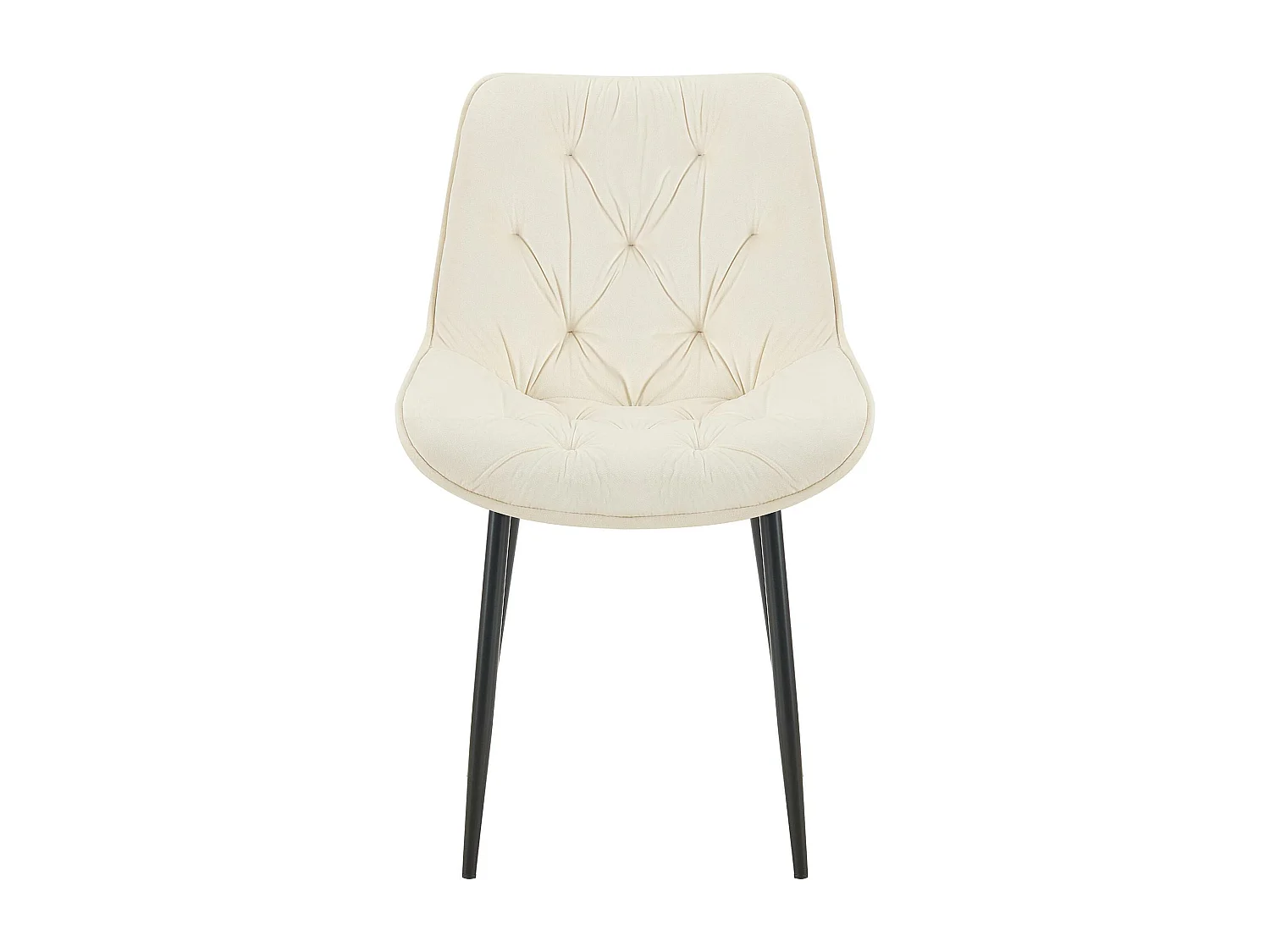 Lot de 2  chaise salle à manger - Velours - Crème - Wallace