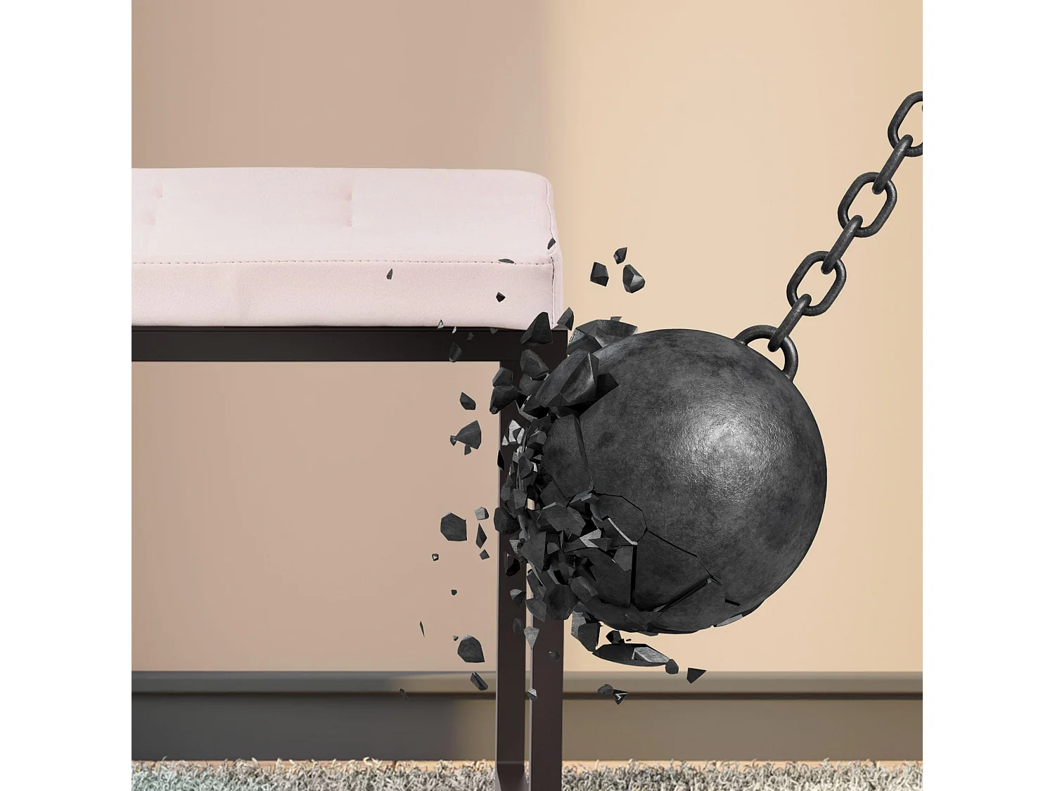 Banquette - Similicuir - Crème - Barci