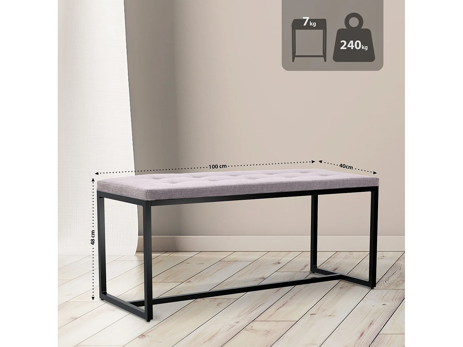 Banquette - Tissu - Gris - Barci