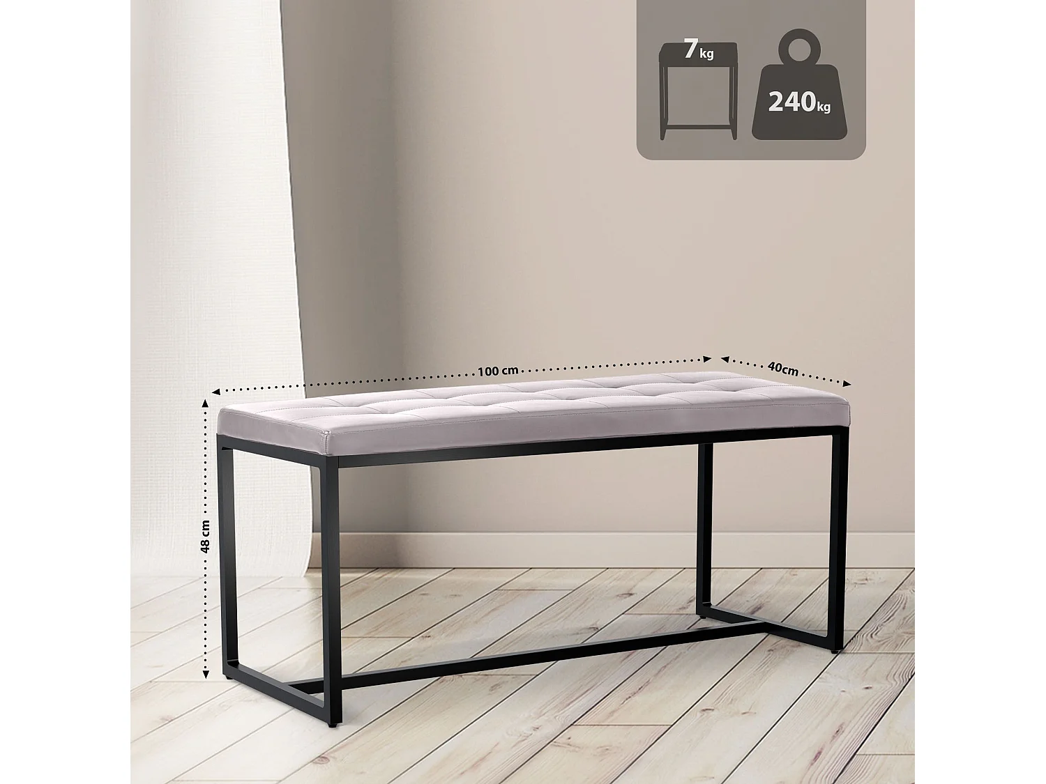 Banquette - Similicuir - Blanc - Barci