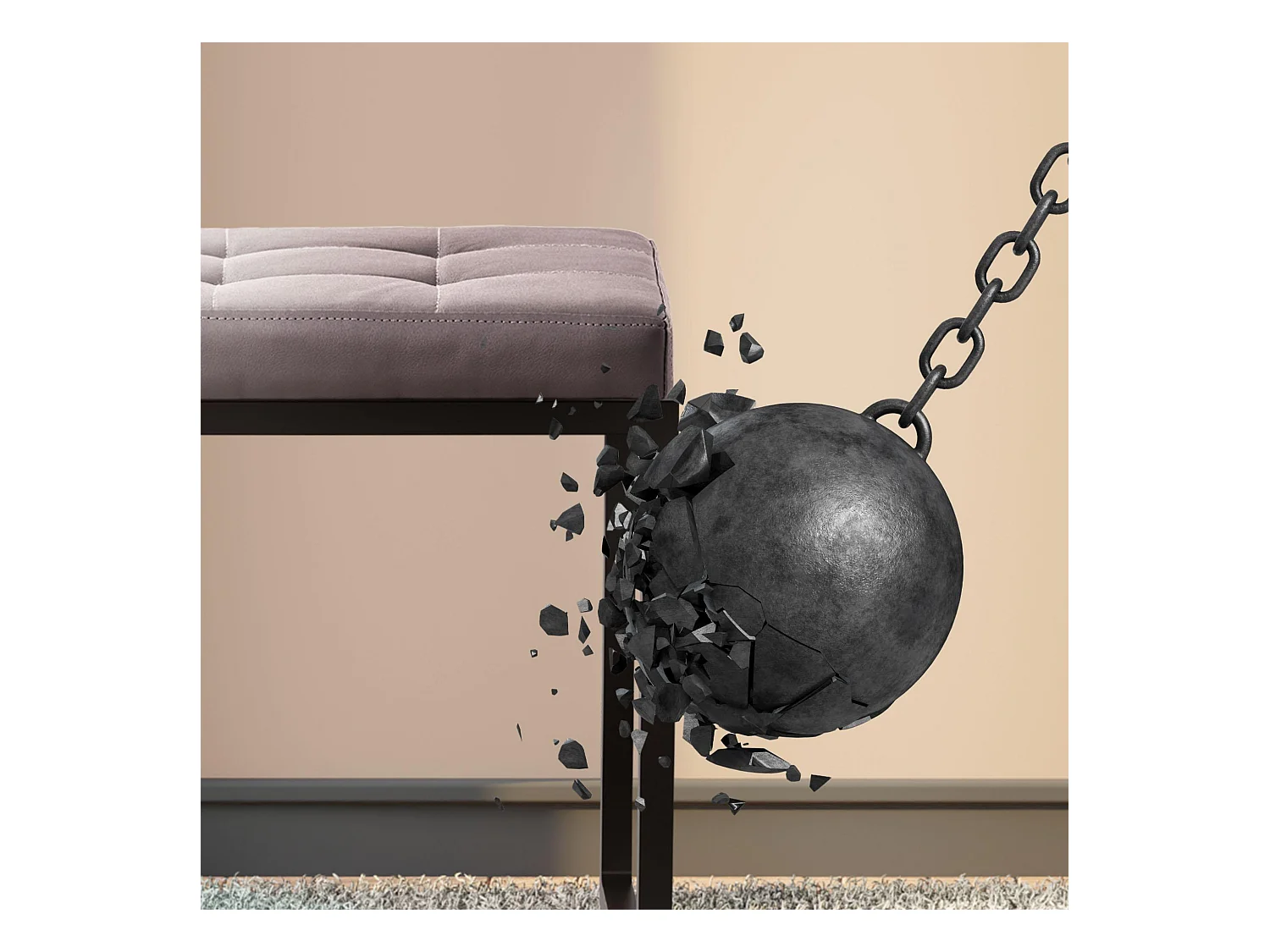 Banquette - Similicuir - Gris - Barci