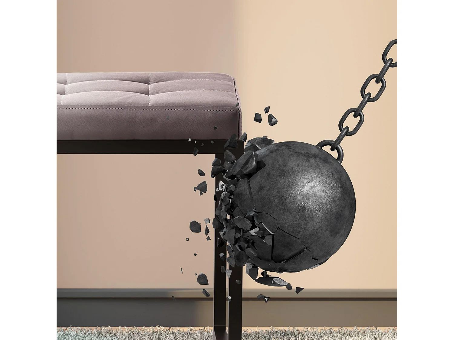 Banquette - Similicuir - Gris - Barci