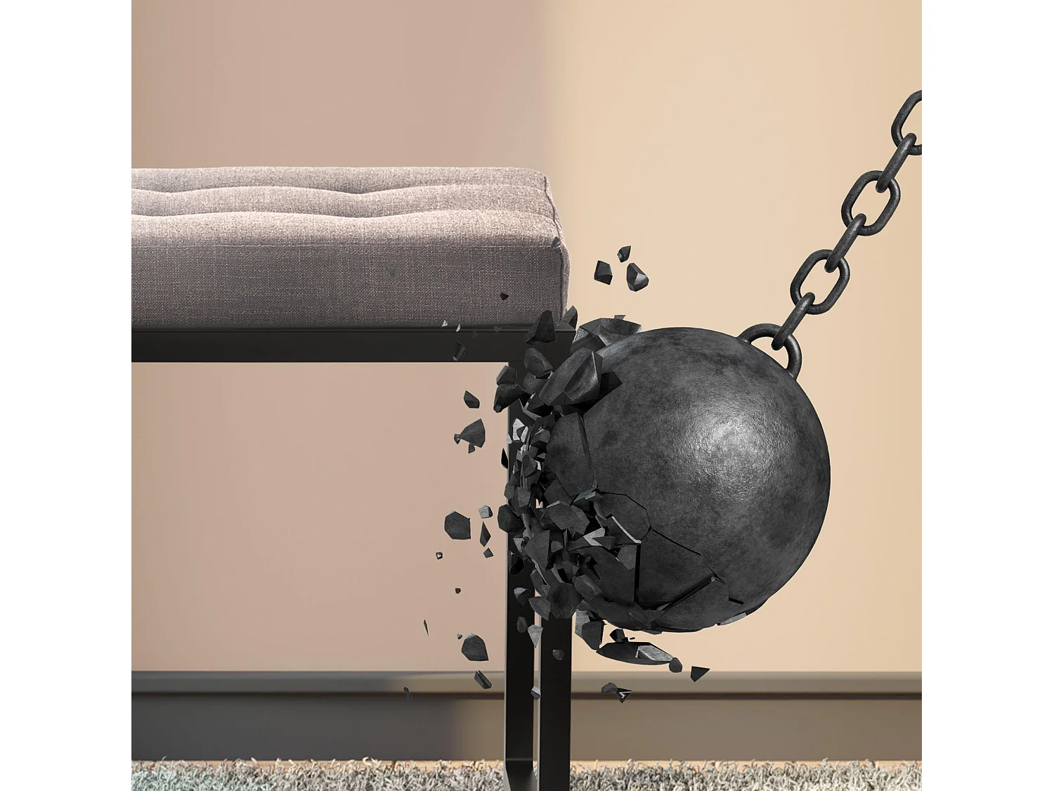 Banquette - Tissu - Gris foncé - Barci