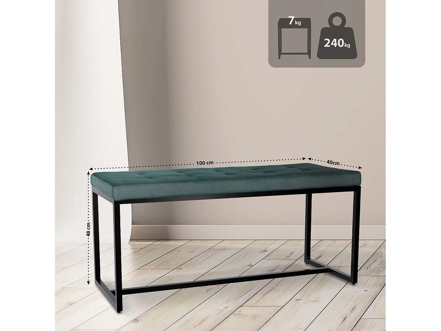 Banquette - Velours - Vert - Barci