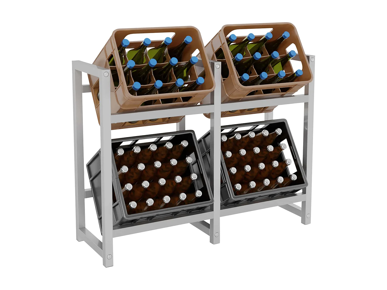 Support pour caisses de boissons - Métal - Acier inoxydable - Stack