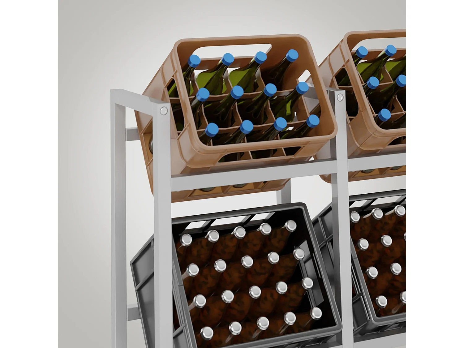 Support pour caisses de boissons - Métal - Acier inoxydable - Stack