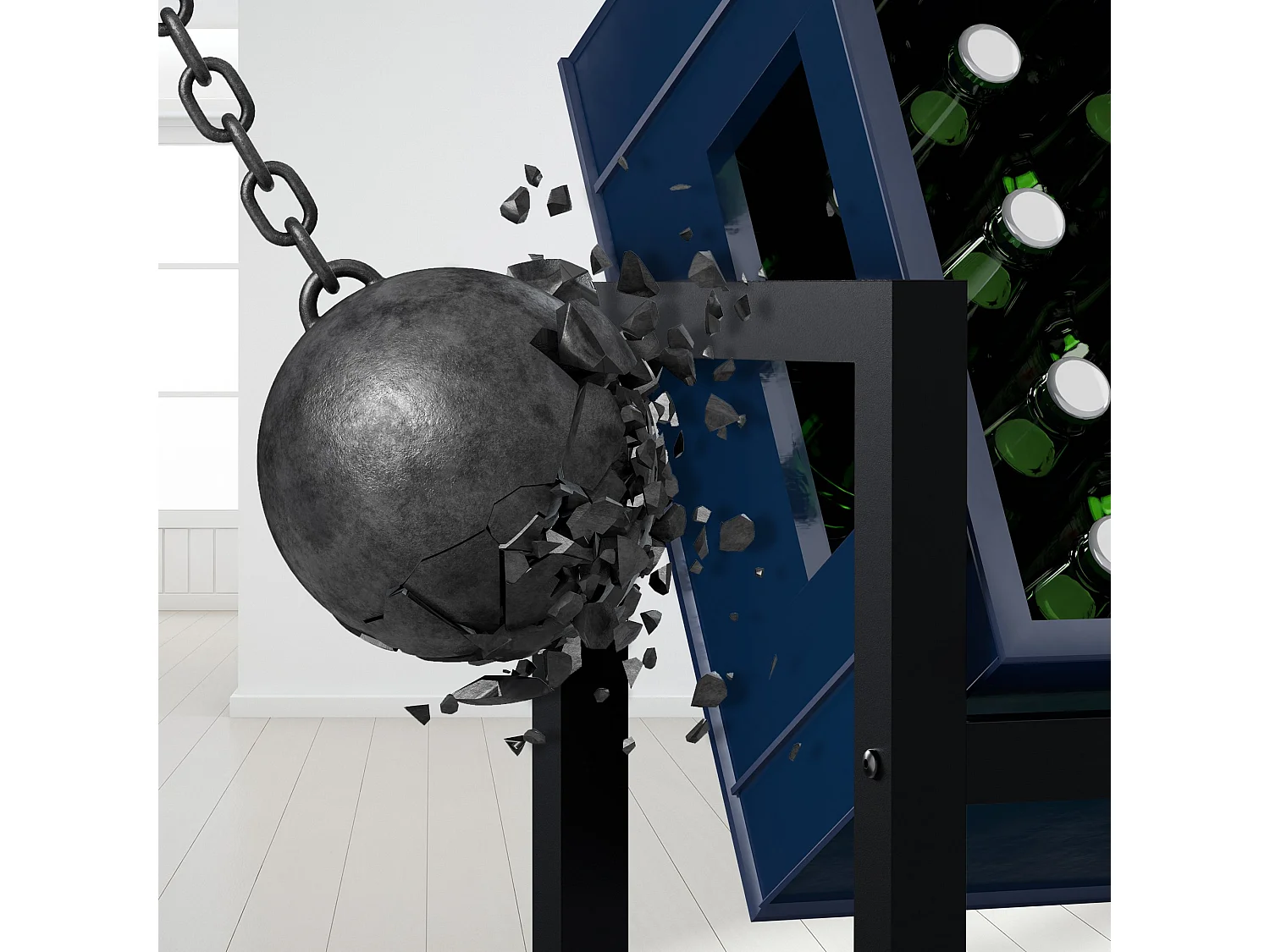 Support pour caisses de boissons - Métal - Noir - Powell