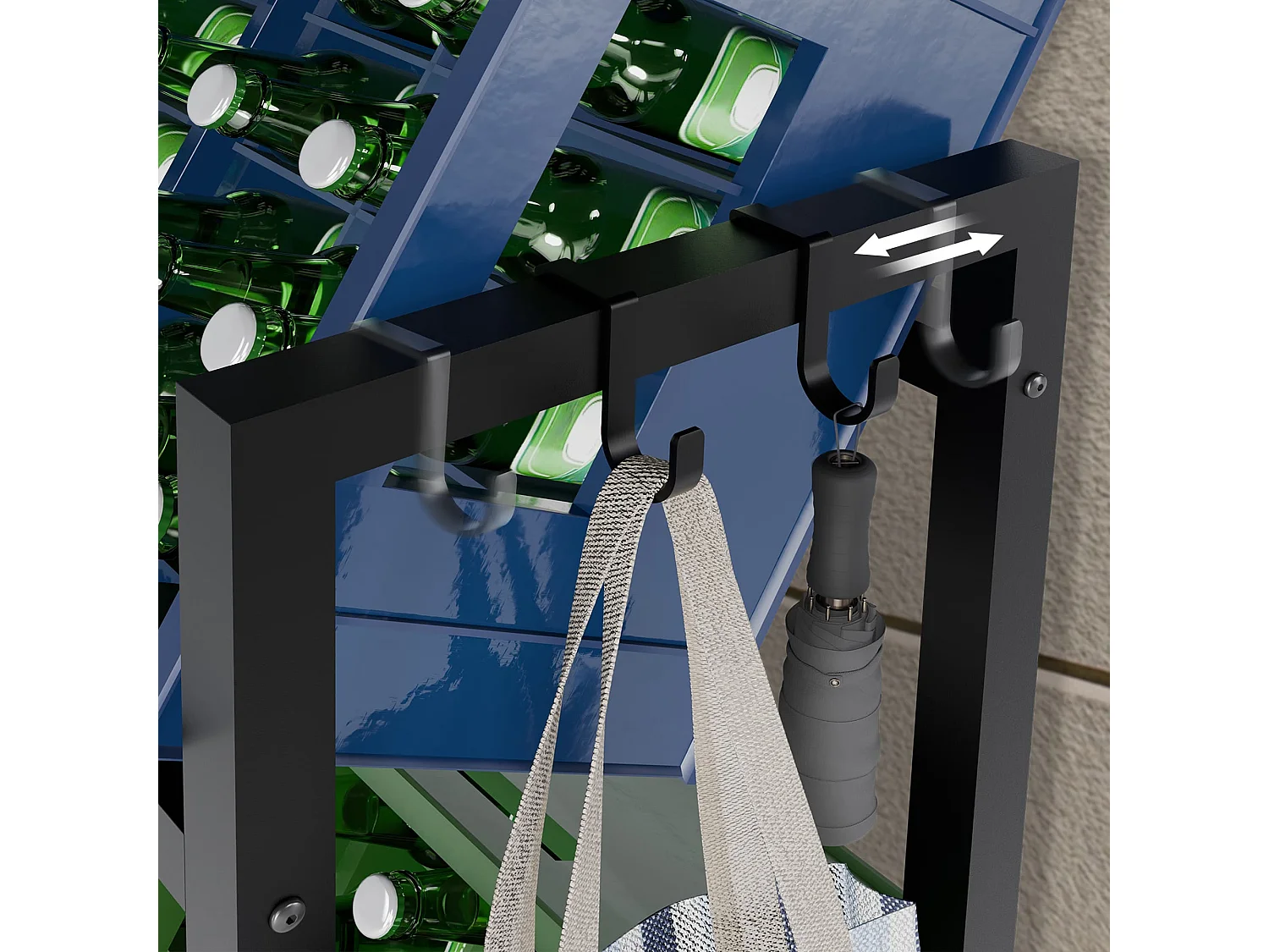 Support pour caisses de boissons - Métal - Noir - Powell