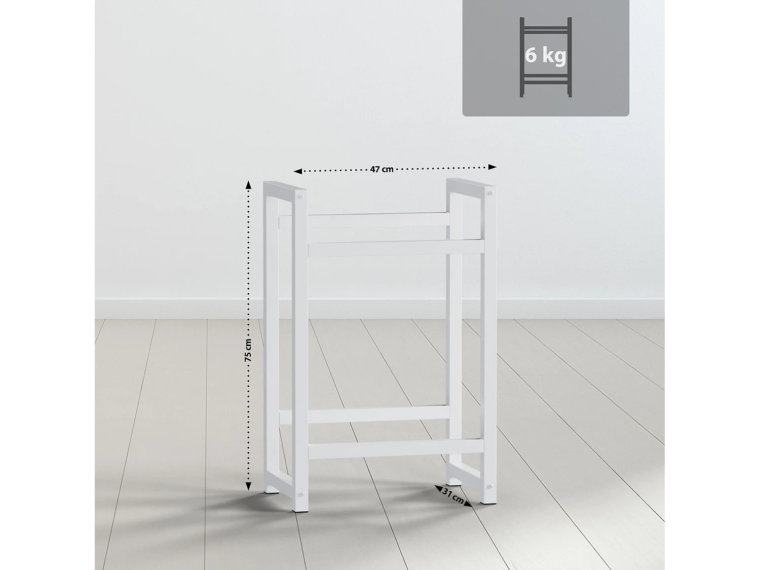 Support pour caisses de boissons - Métal - Blanc - Stack