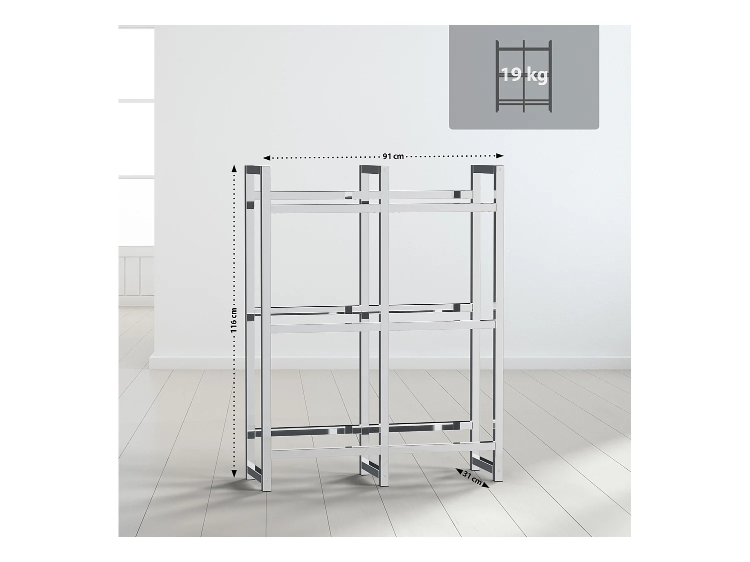 Support pour caisses de boissons - Métal - Chrome - Stack