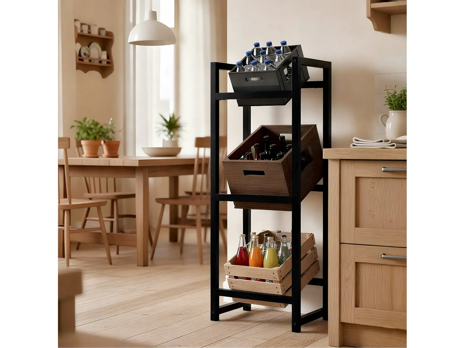 Getränkekistenständer - Metall - schwarz - Stack