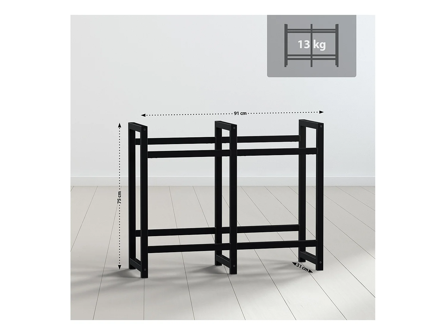 Support pour caisses de boissons - Métal - Noir - Stack