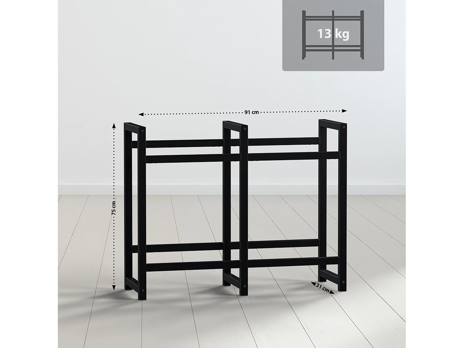 Support pour caisses de boissons - Métal - Noir - Stack