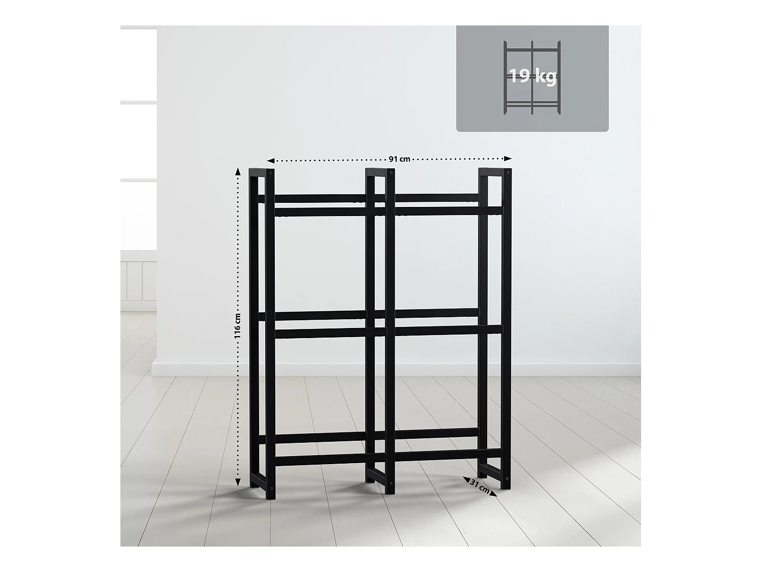 Support pour caisses de boissons - Métal - Noir - Stack