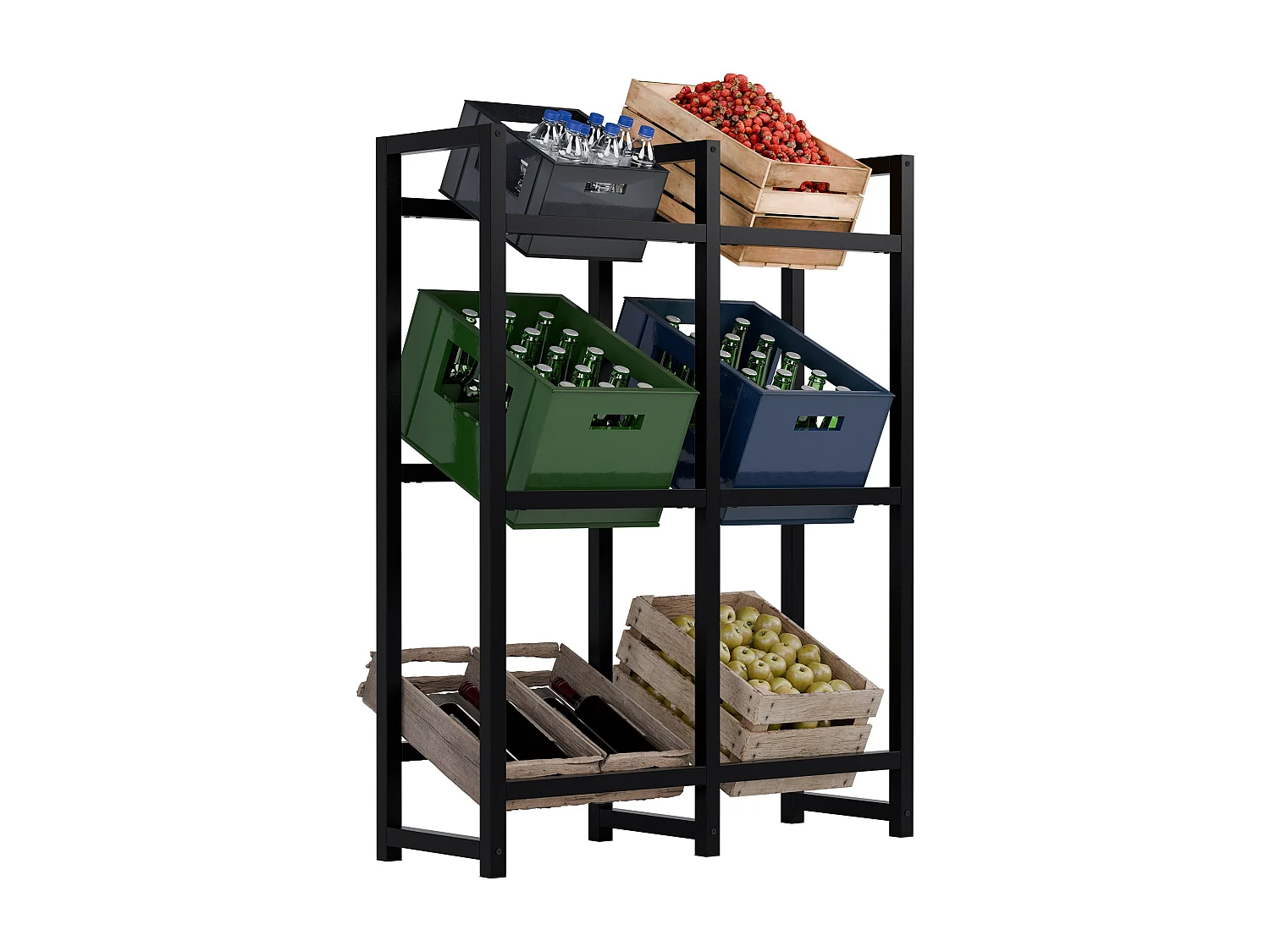 Getränkekistenständer - Metall - schwarz - Stack