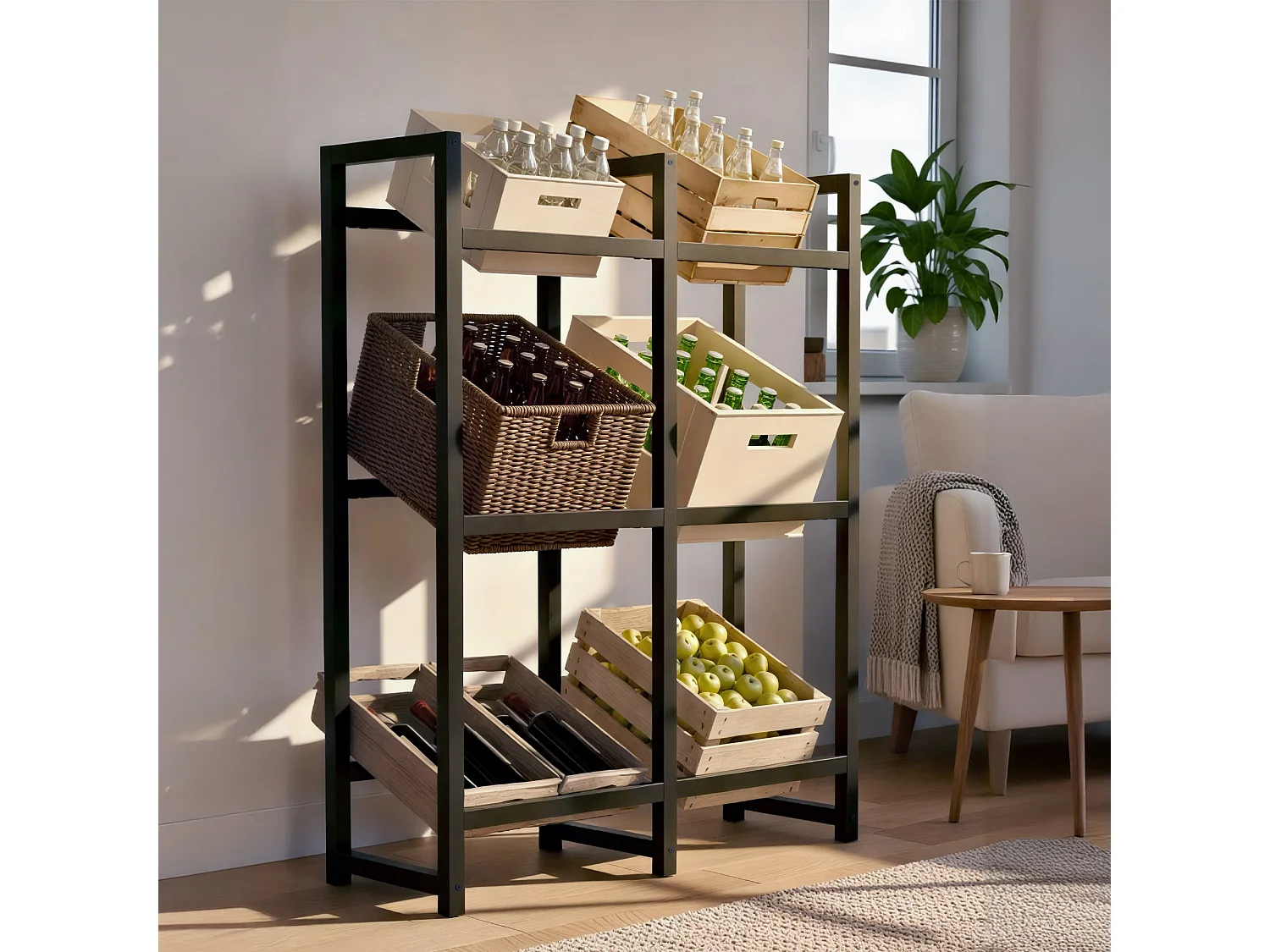 Getränkekistenständer - Metall - schwarz - Stack