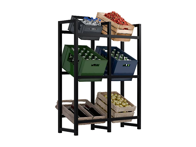 Getränkekistenständer - Metall - schwarz - Stack