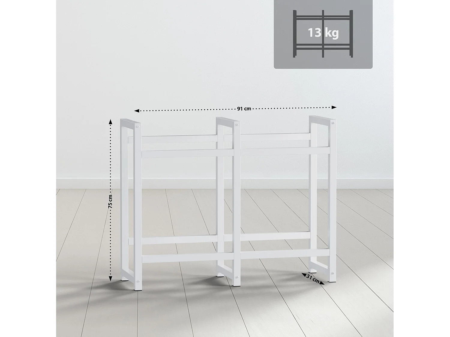 Support pour caisses de boissons - Métal - Blanc - Stack