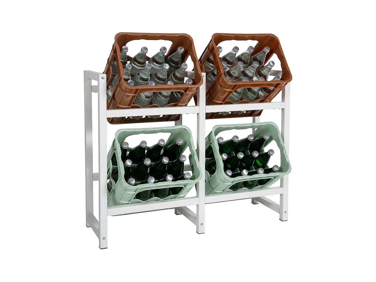 Support pour caisses de boissons - Métal - Blanc - Stack