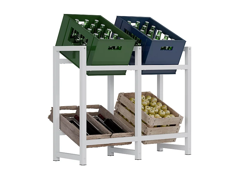 Support pour caisses de boissons - Métal - Blanc - Stack