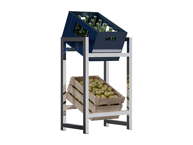 Support pour caisses de boissons - Métal - Chrome - Stack