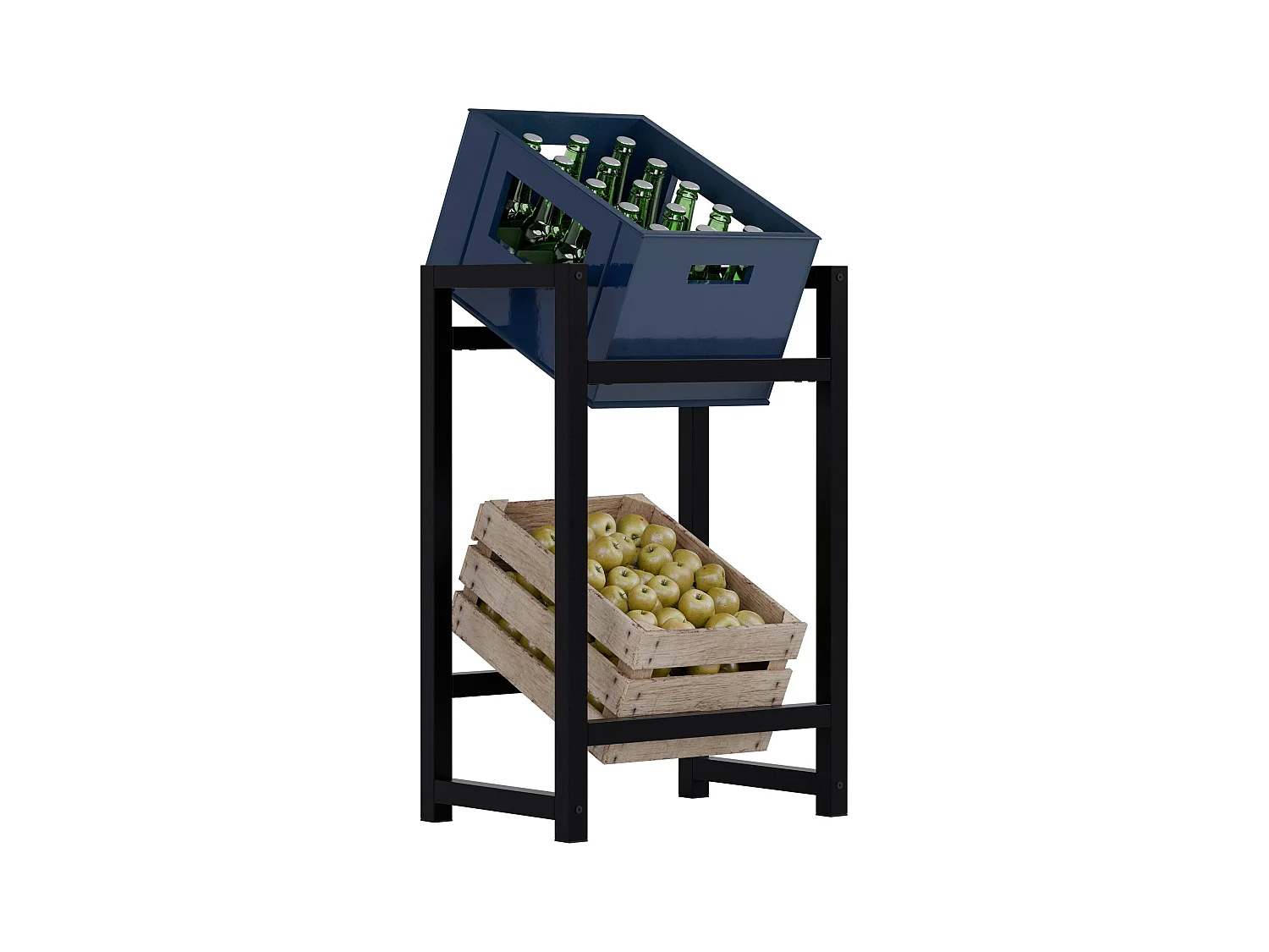 Getränkekistenständer - Metall - schwarz - Stack